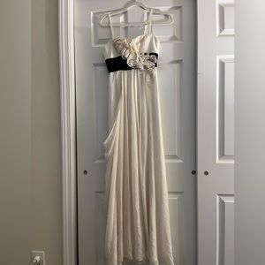 BCBGMaxAzria Strapless Cream and Black Dress